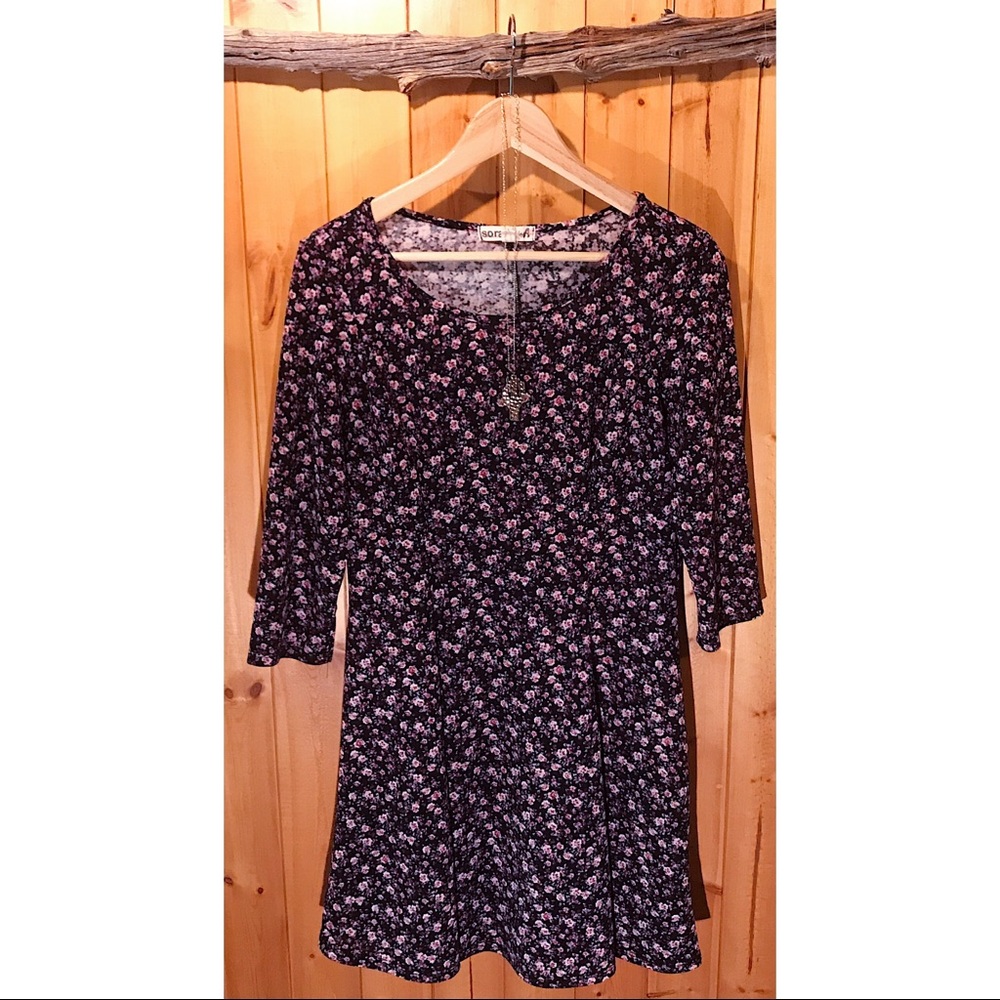 Maroon Floral Dress